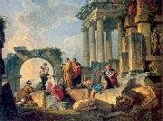 Panini, Giovanni Paolo Ruins with Scene of the Apostle Paul Preaching France oil painting artist